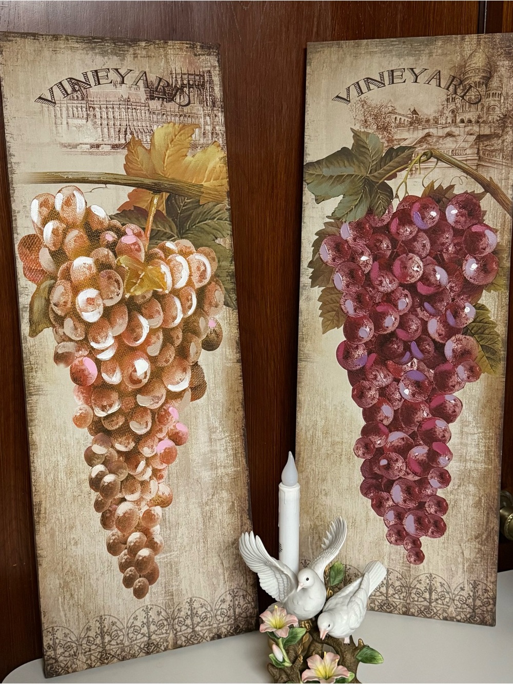 Vineyard Grape Canvas Wall Art Panels Set of 2